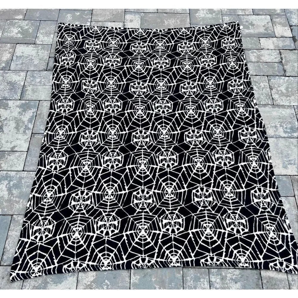 Throw Blanket Spiderweb Gothic Black Blanket  48x60 Spider Web Blanket